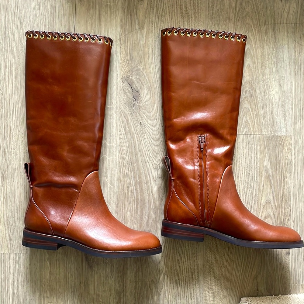 See By Chloe tall brown biker boots